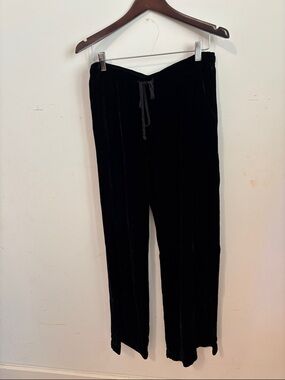 Bella Dahl Black Velvet Drawstring Lounge Pants